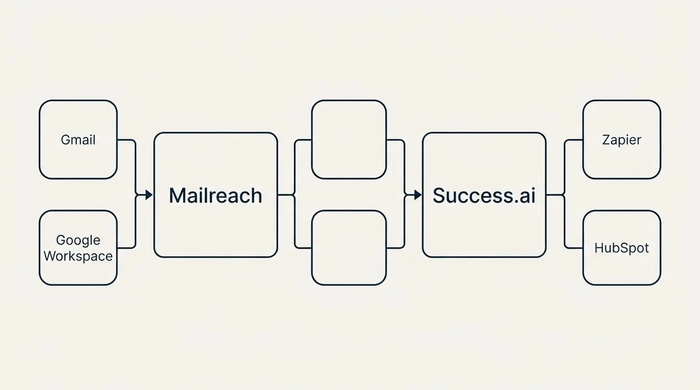 Integration flow: Integration Ecosystem (Mailreach, Success.ai, Gmail, Zapier)