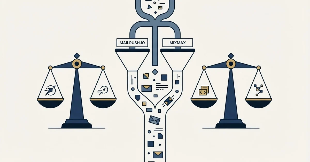 Editorial illustration for MailRush.io vs Mixmax
