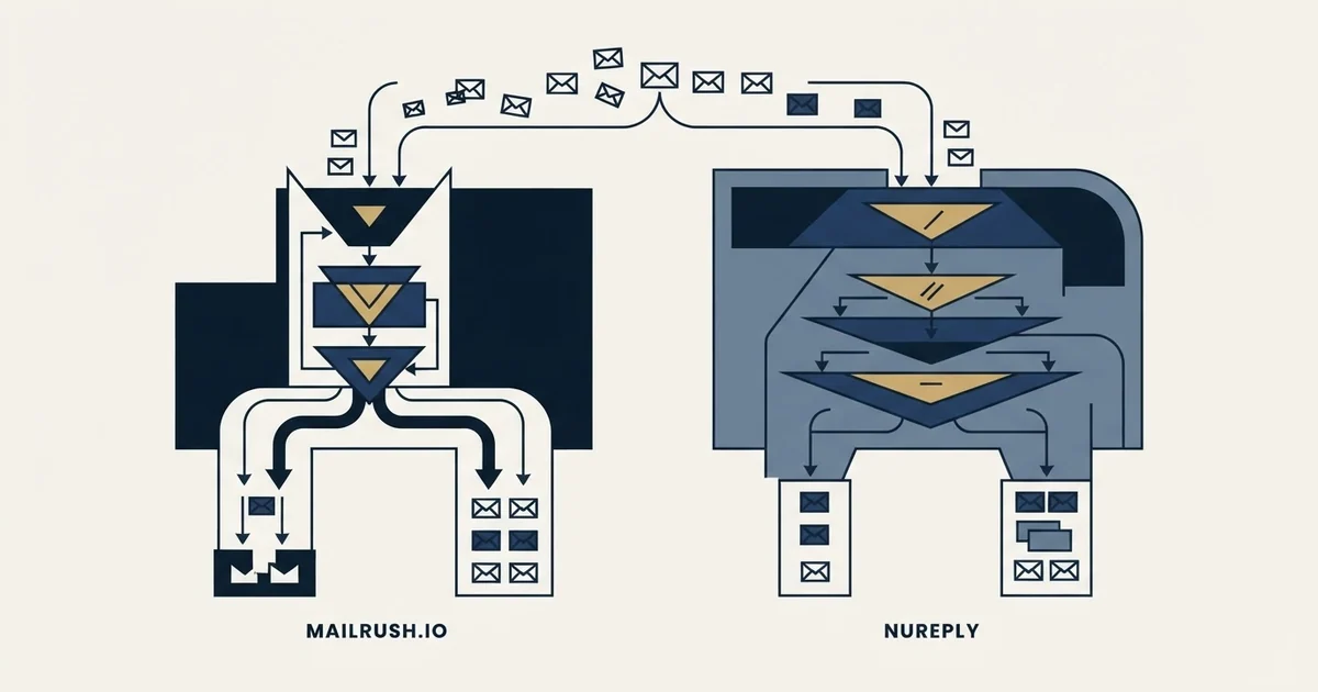 Editorial illustration for MailRush.io vs NuReply