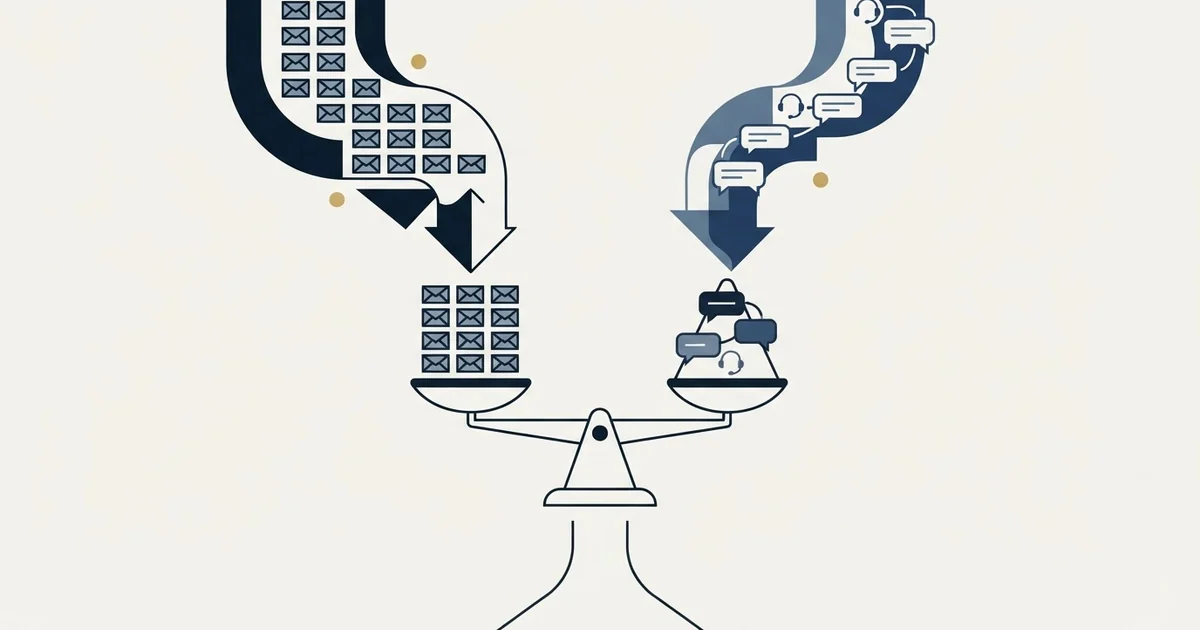 Editorial illustration for MailRush.io vs PhoneBurner