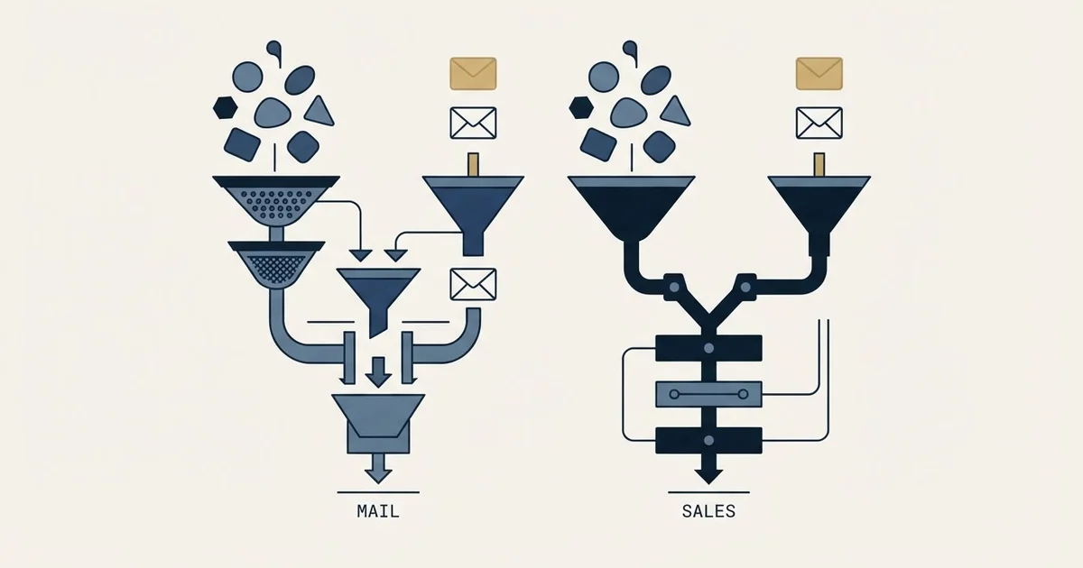 Editorial illustration for MailRush.io vs SalesBlink