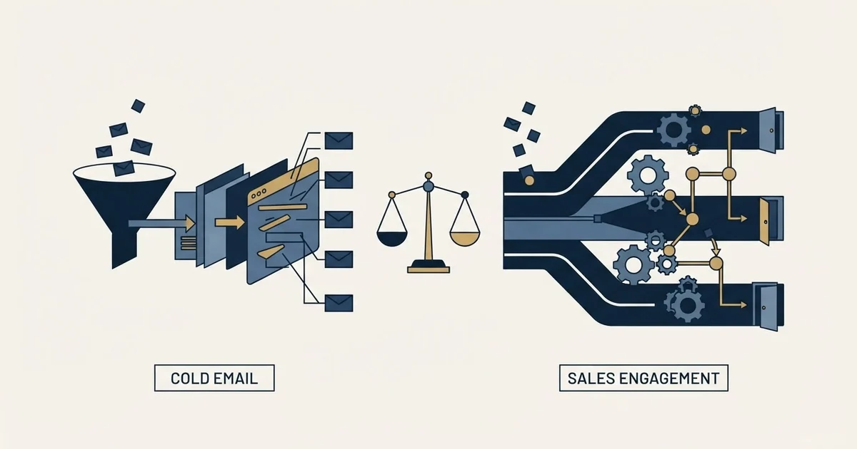 Editorial illustration for MailRush.io vs Salesforge