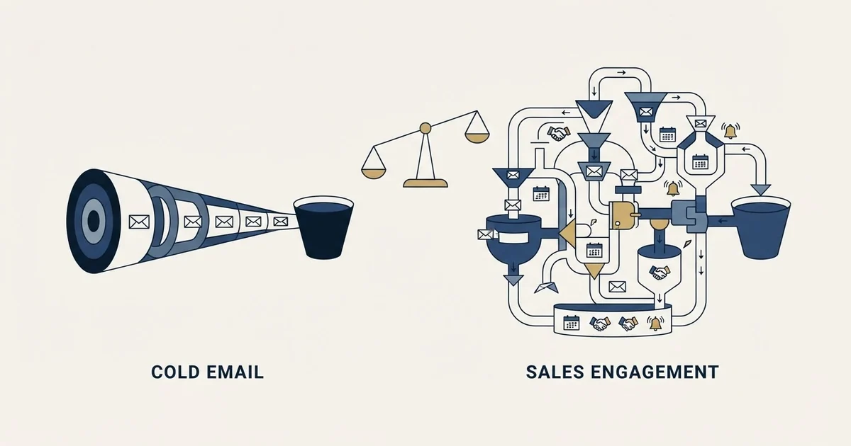 Editorial illustration for MailRush.io vs Salesloft