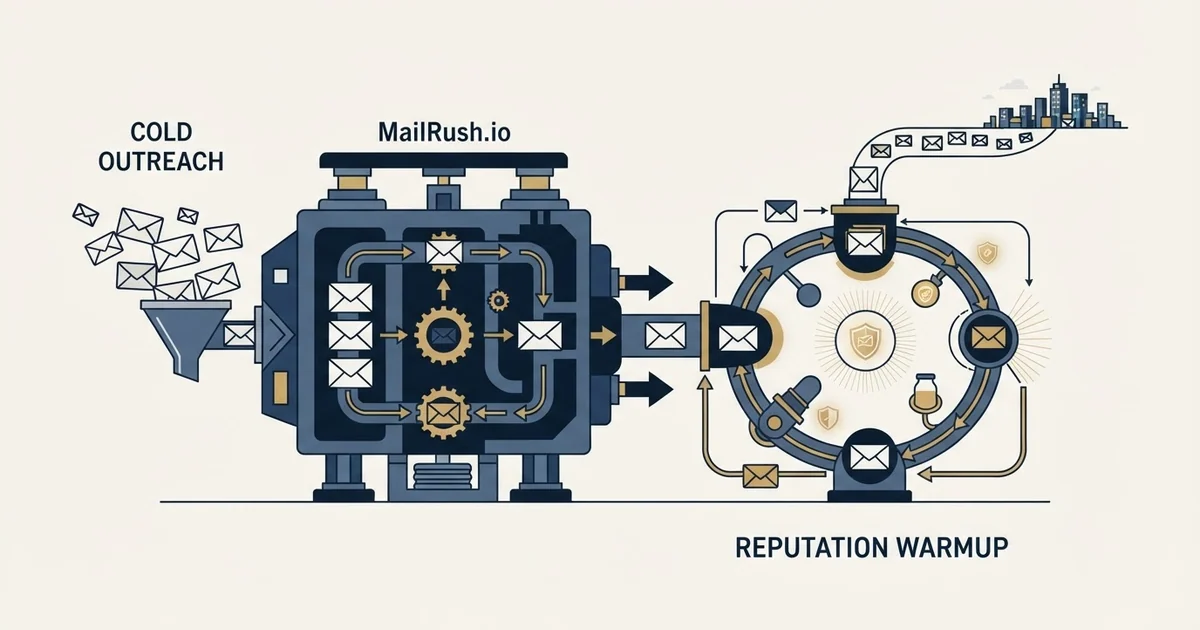 Editorial illustration for MailRush.io vs Warmbox