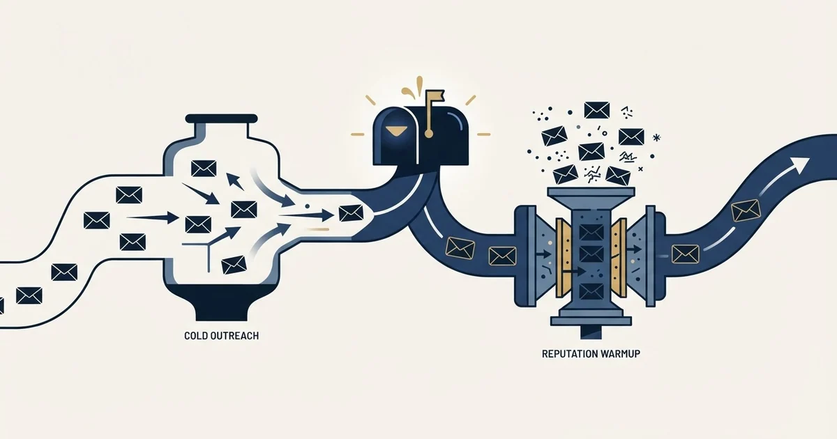 Editorial illustration for MailRush.io vs Warmup Inbox