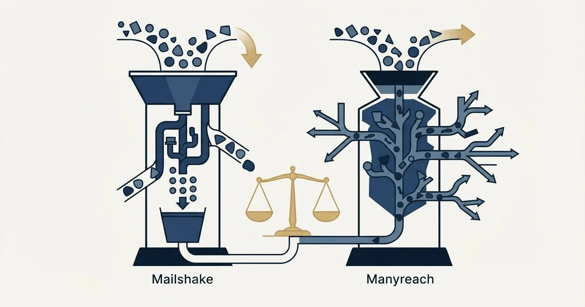 Editorial illustration for Mailshake vs Manyreach