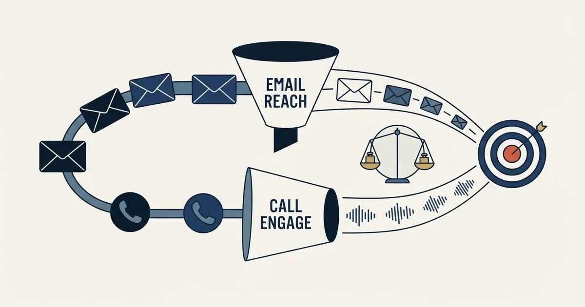 Editorial illustration for Mailshake vs PhoneBurner