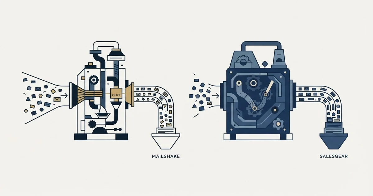 Editorial illustration for Mailshake vs Salesgear