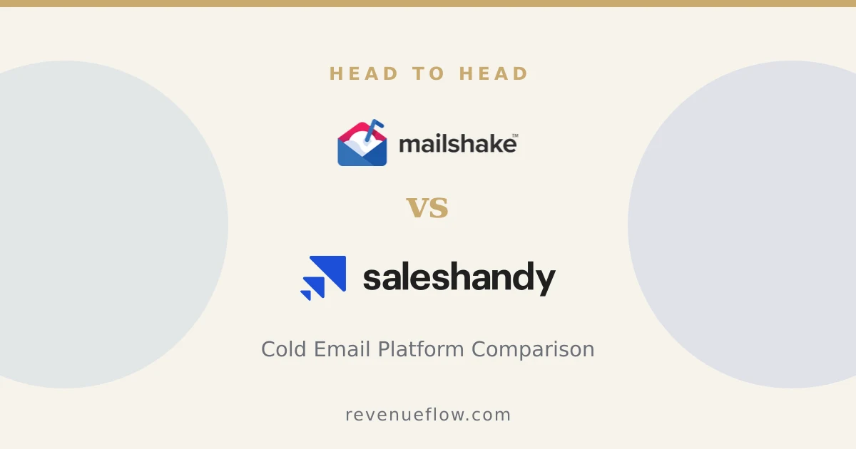 Branded cover: Mailshake vs Saleshandy: Cold Email Platform Comparison