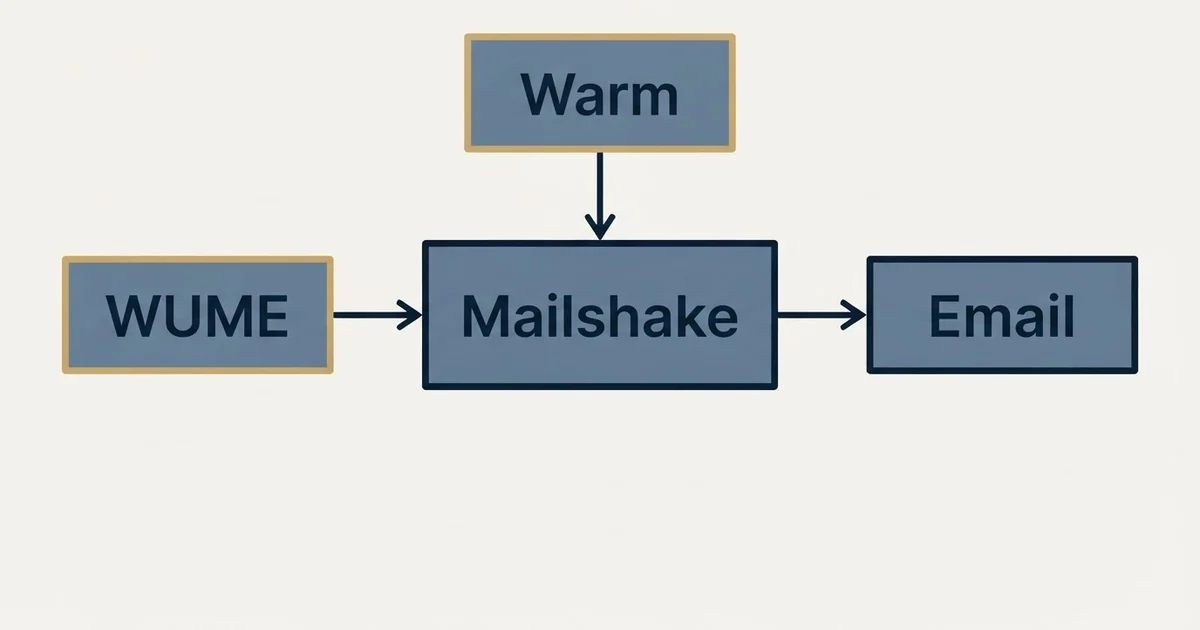 Schematic: Mailshake vs WUME (Warm Up My Email) (Mailshake, WUME, Warm, Email)