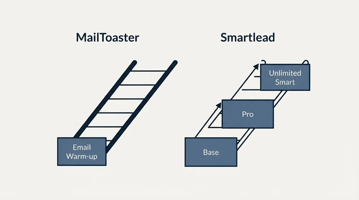 Pricing ladder: Pricing Comparison (MailToaster, Smartlead, Email Warm-up, Base)