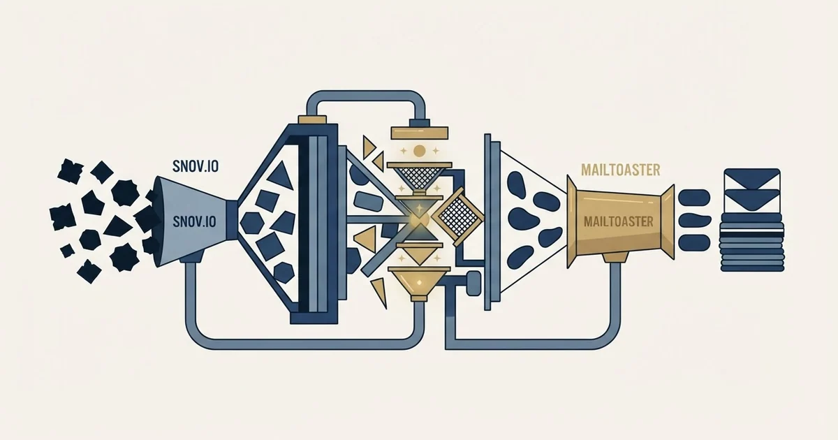Editorial illustration for MailToaster vs Snov.io