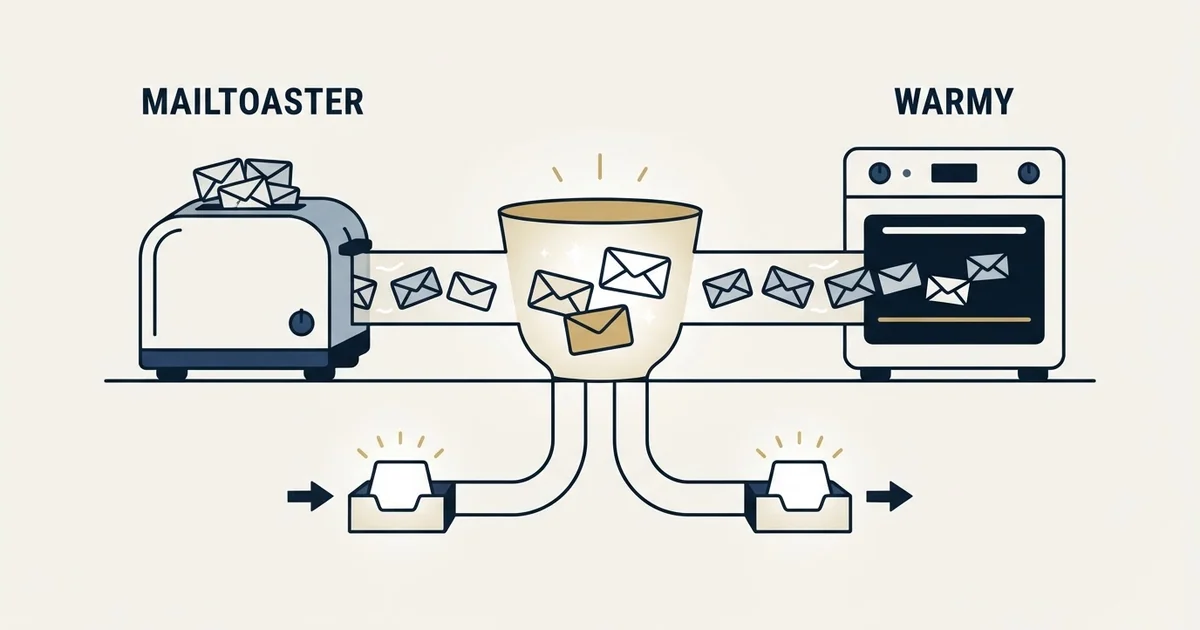 Editorial illustration for MailToaster vs Warmy