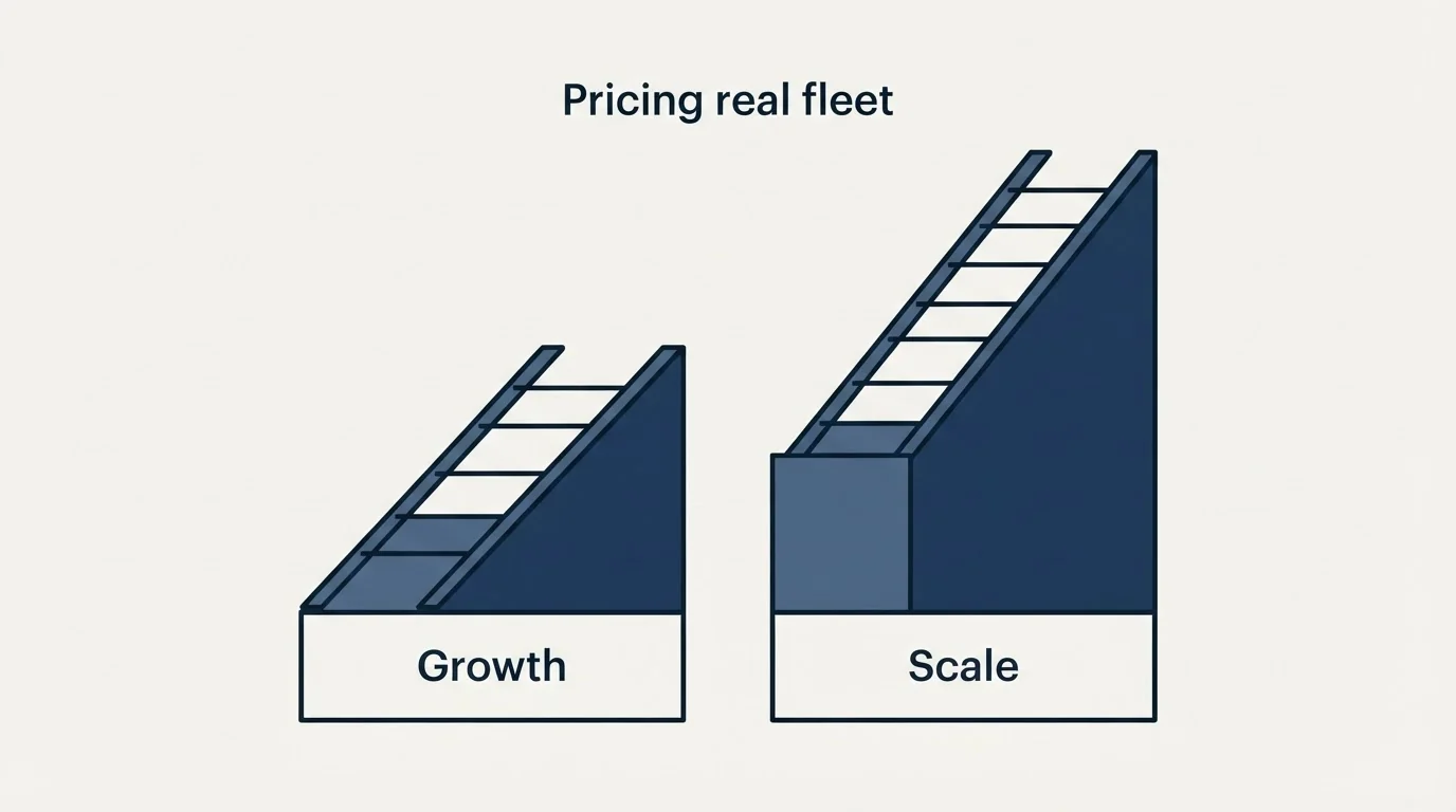 Pricing ladder: Pricing a real fleet (Growth, Scale, Pricing real fleet)