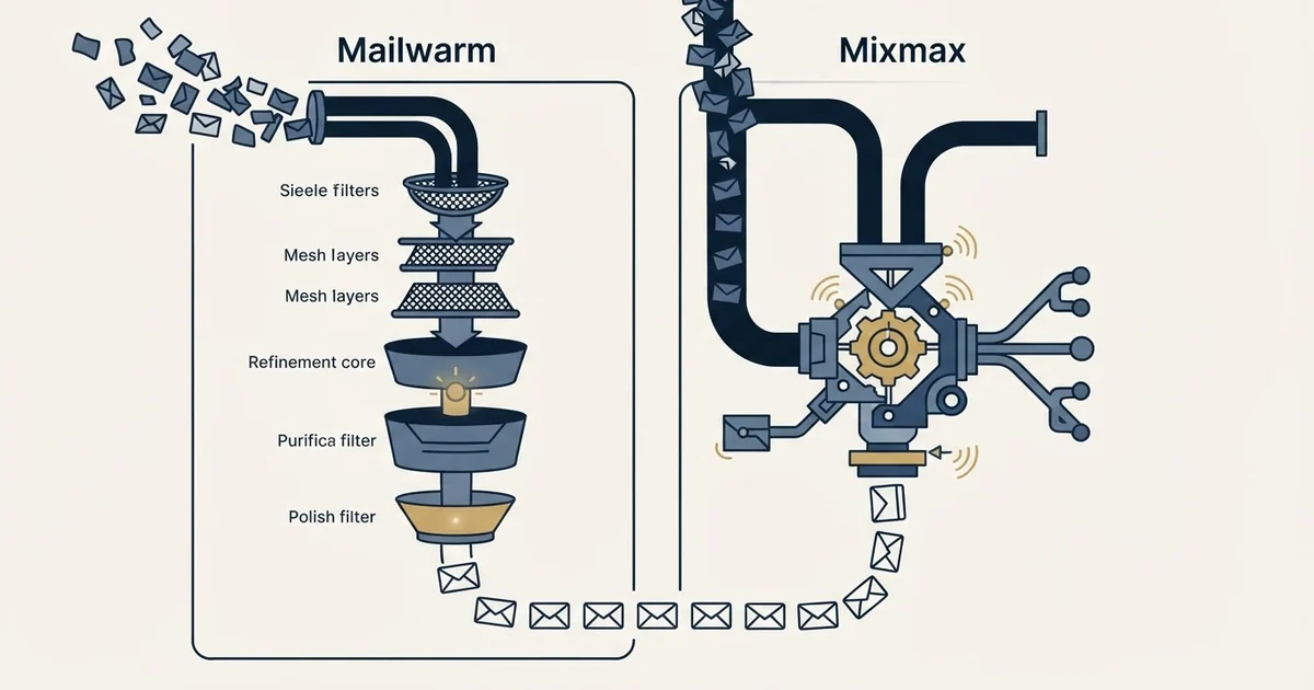 Editorial illustration for Mailwarm vs Mixmax