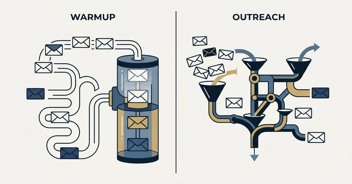 Editorial illustration for Mailwarm vs PlusVibe