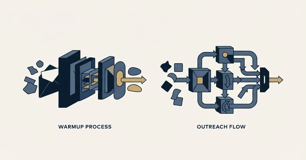 Editorial illustration for Mailwarm vs Smartlead
