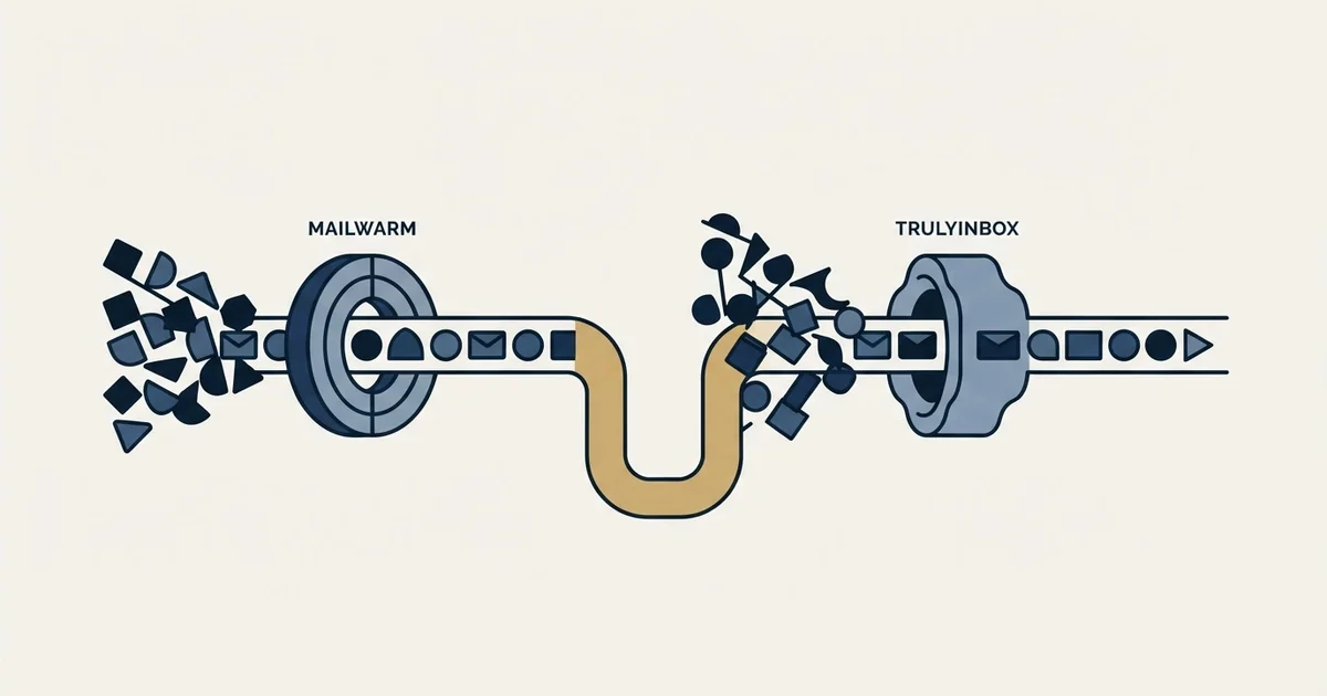 Editorial illustration for Mailwarm vs TrulyInbox