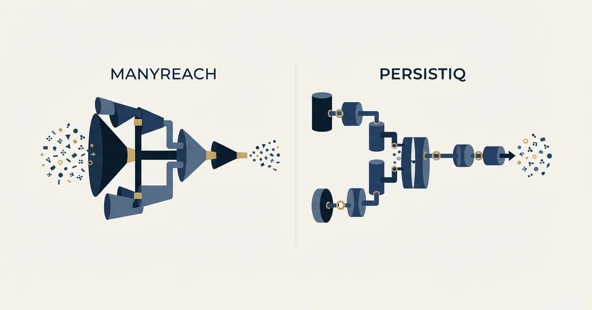 Editorial illustration for Manyreach vs PersistIQ