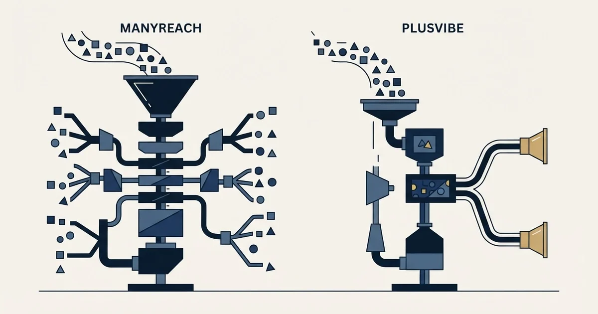Editorial illustration for Manyreach vs PlusVibe