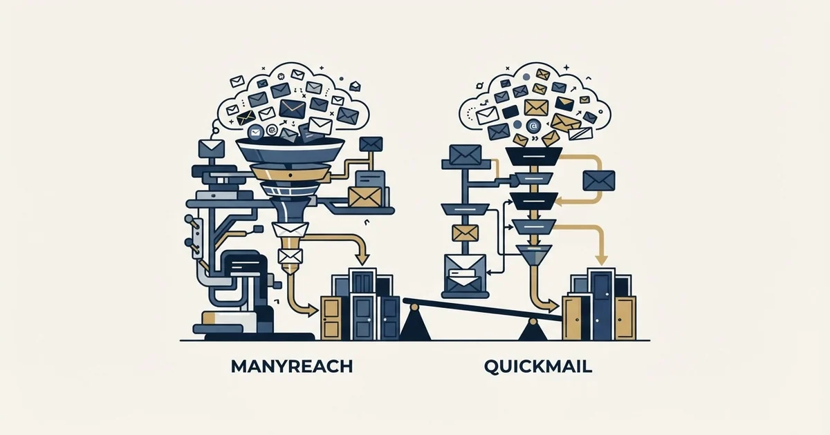 Editorial illustration for Manyreach vs QuickMail
