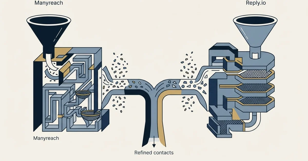 Editorial illustration for Manyreach vs Reply.io