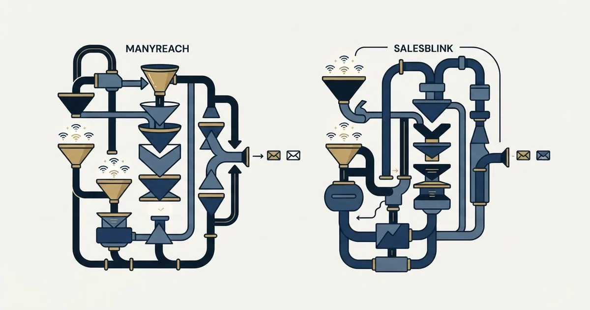 Editorial illustration for Manyreach vs SalesBlink
