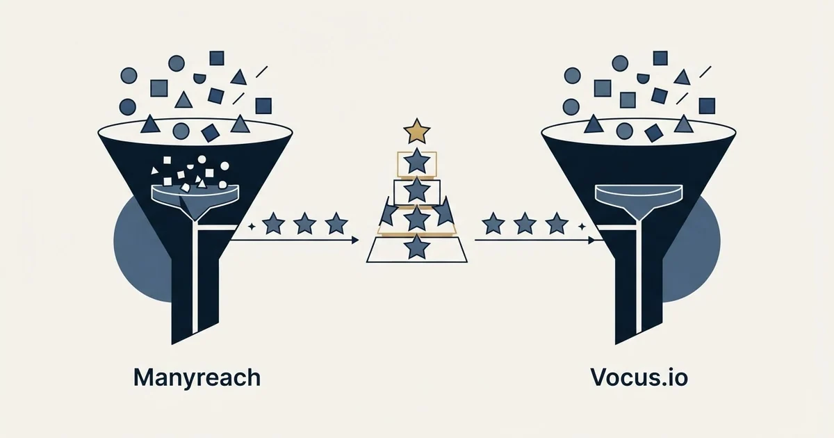 Editorial illustration for Manyreach vs Vocus.io