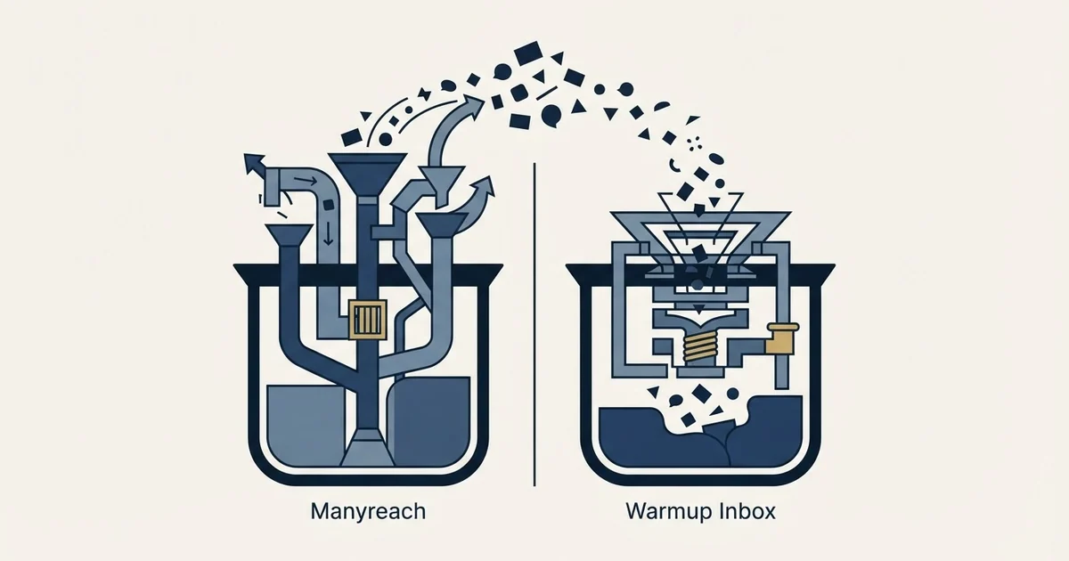 Editorial illustration for Manyreach vs Warmup Inbox