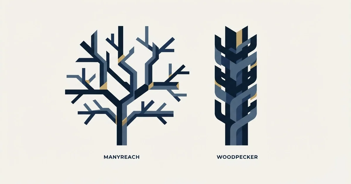 Editorial illustration for Manyreach vs Woodpecker