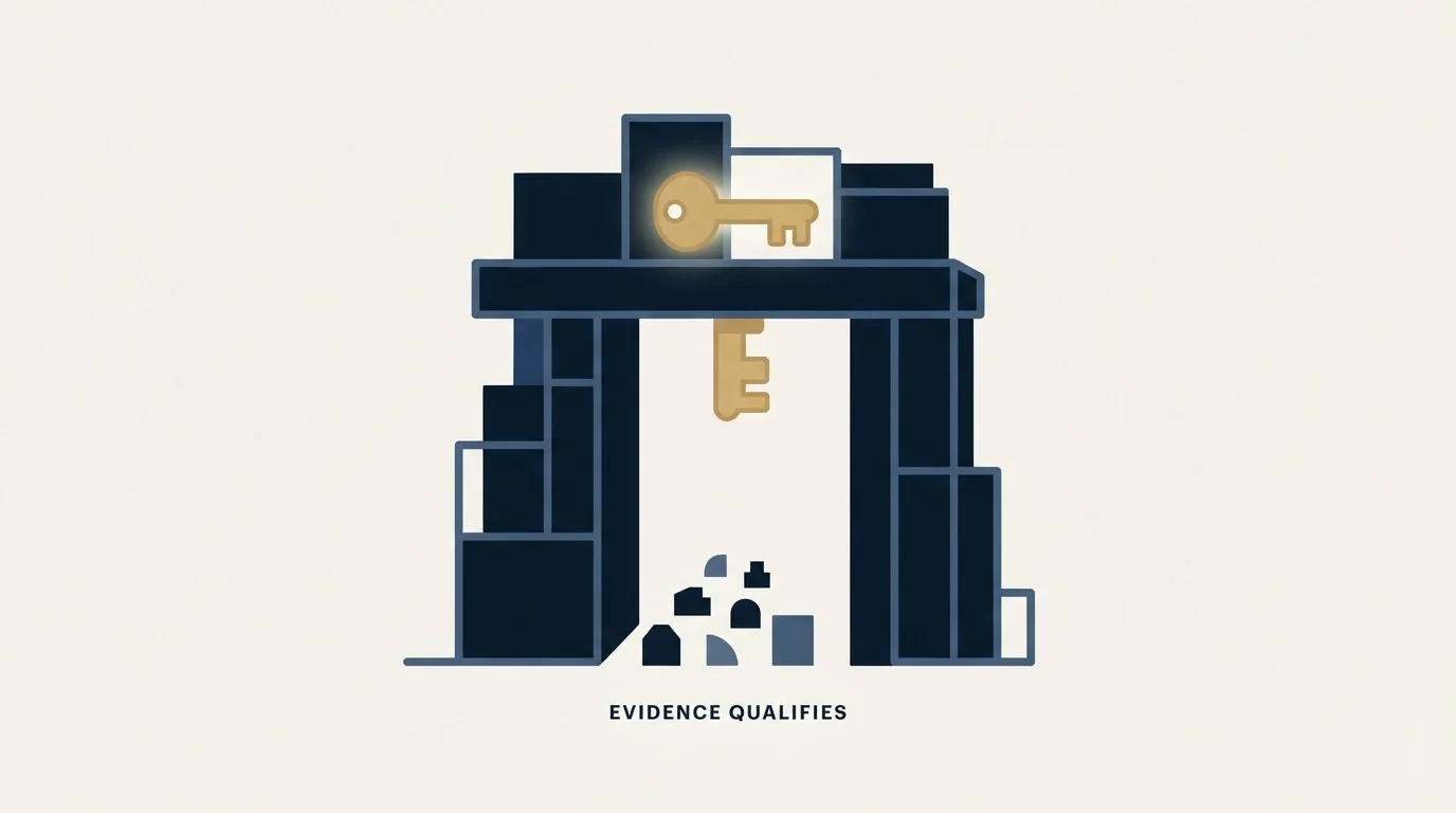 Section illustration: Evidence is the qualifying asset, and it gates your list