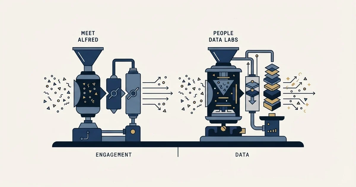 Editorial illustration for Meet Alfred vs People Data Labs