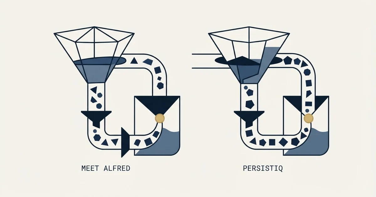 Editorial illustration for Meet Alfred vs PersistIQ