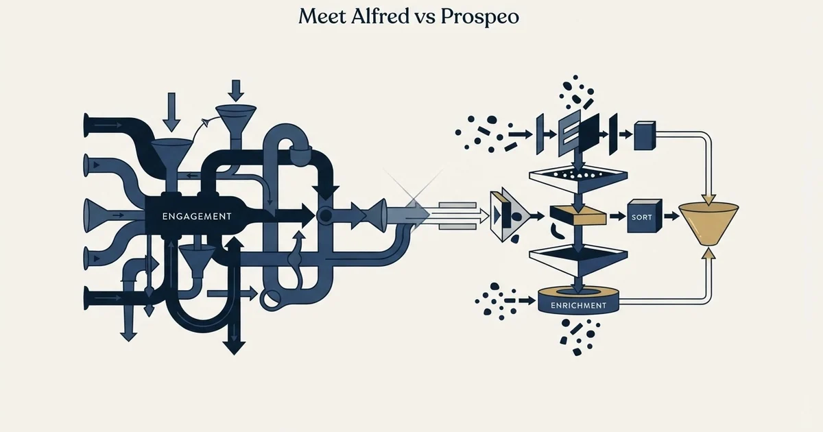 Editorial illustration for Meet Alfred vs Prospeo