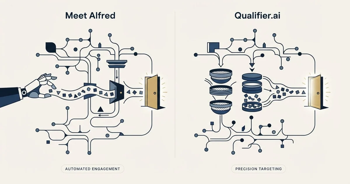 Editorial illustration for Meet Alfred vs Qualifier.ai