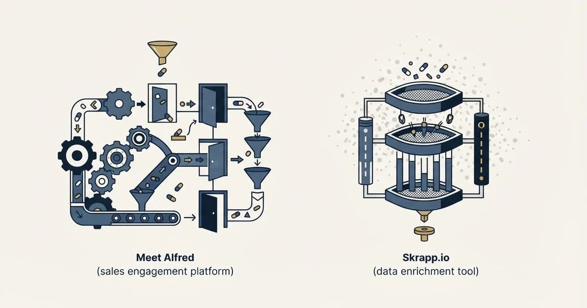 Editorial illustration for Meet Alfred vs Skrapp.io