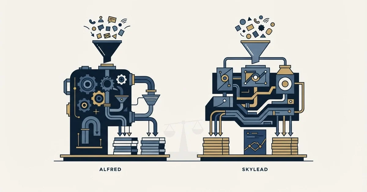 Editorial illustration for Meet Alfred vs Skylead