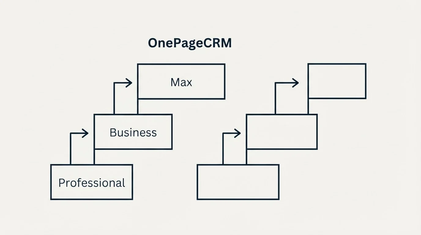 Pricing ladder: Pricing Comparison (OnePageCRM, Professional, Business, Max)