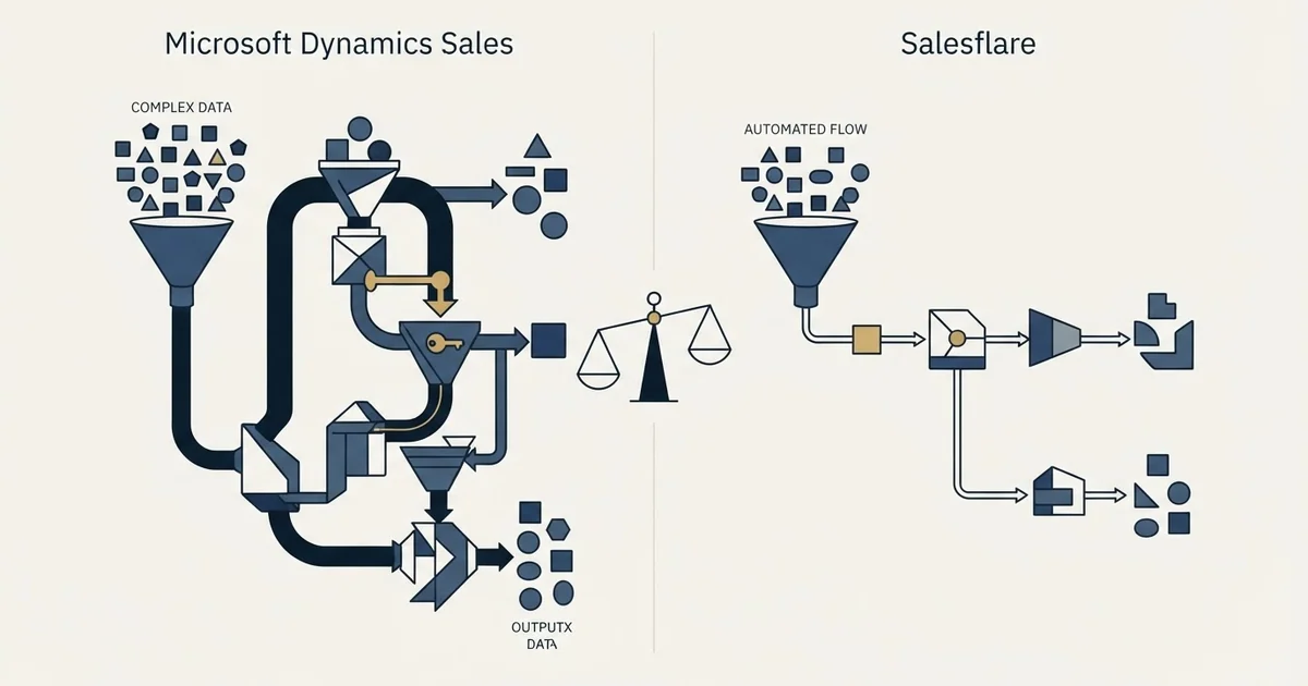 Editorial illustration for Microsoft Dynamics Sales vs Salesflare