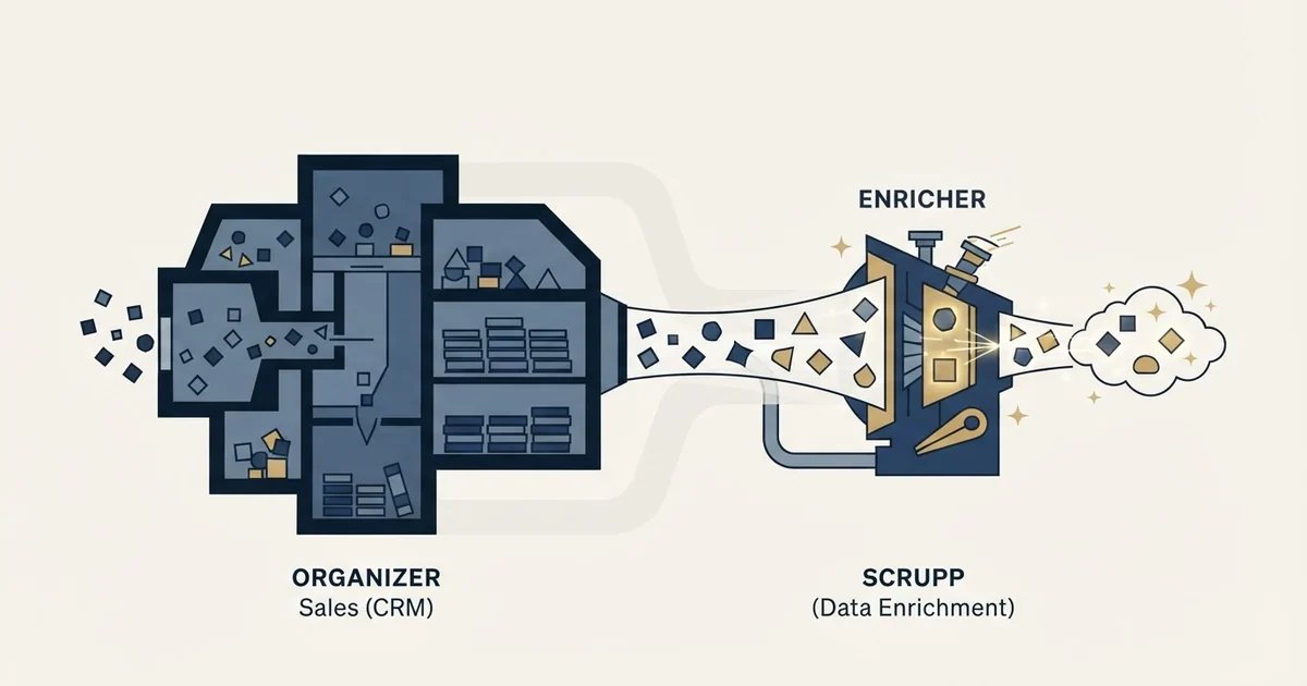 Editorial illustration for Microsoft Dynamics Sales vs Scrupp