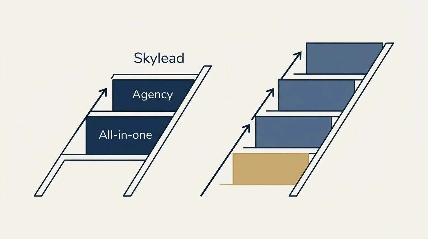 Pricing ladder: Pricing Comparison (Skylead, All-in-one, Agency)