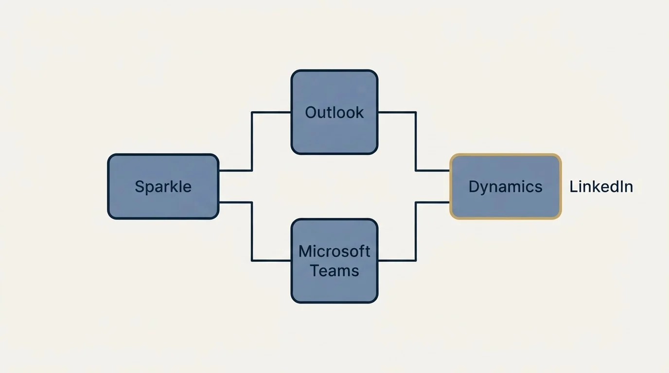 Integration schematic: Integration Ecosystem (Sparkle, Dynamics, Outlook, Microsoft)