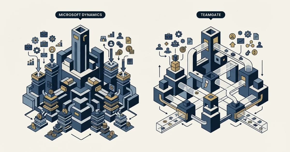 Editorial illustration for Microsoft Dynamics Sales vs Teamgate