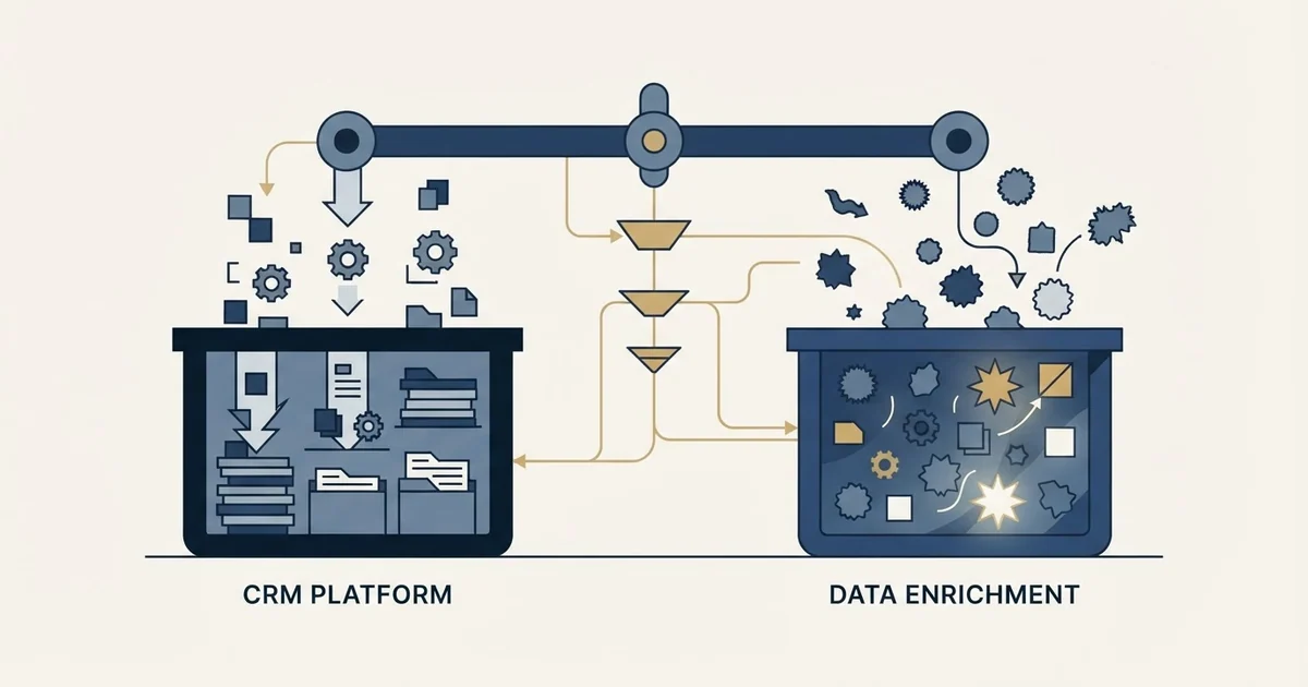 Editorial illustration for Microsoft Dynamics Sales vs TheirStack