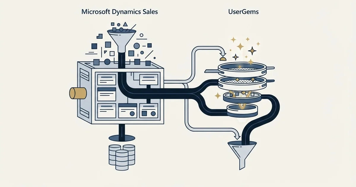 Editorial illustration for Microsoft Dynamics Sales vs UserGems