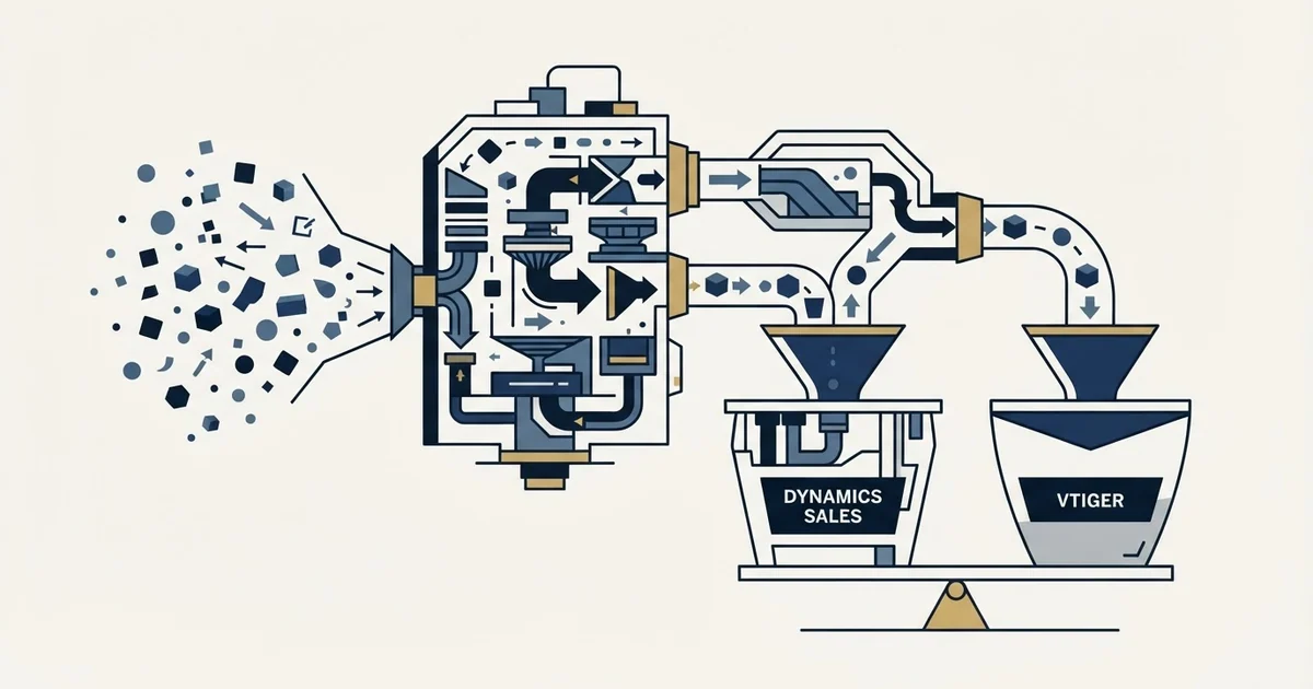 Editorial illustration for Microsoft Dynamics Sales vs Vtiger