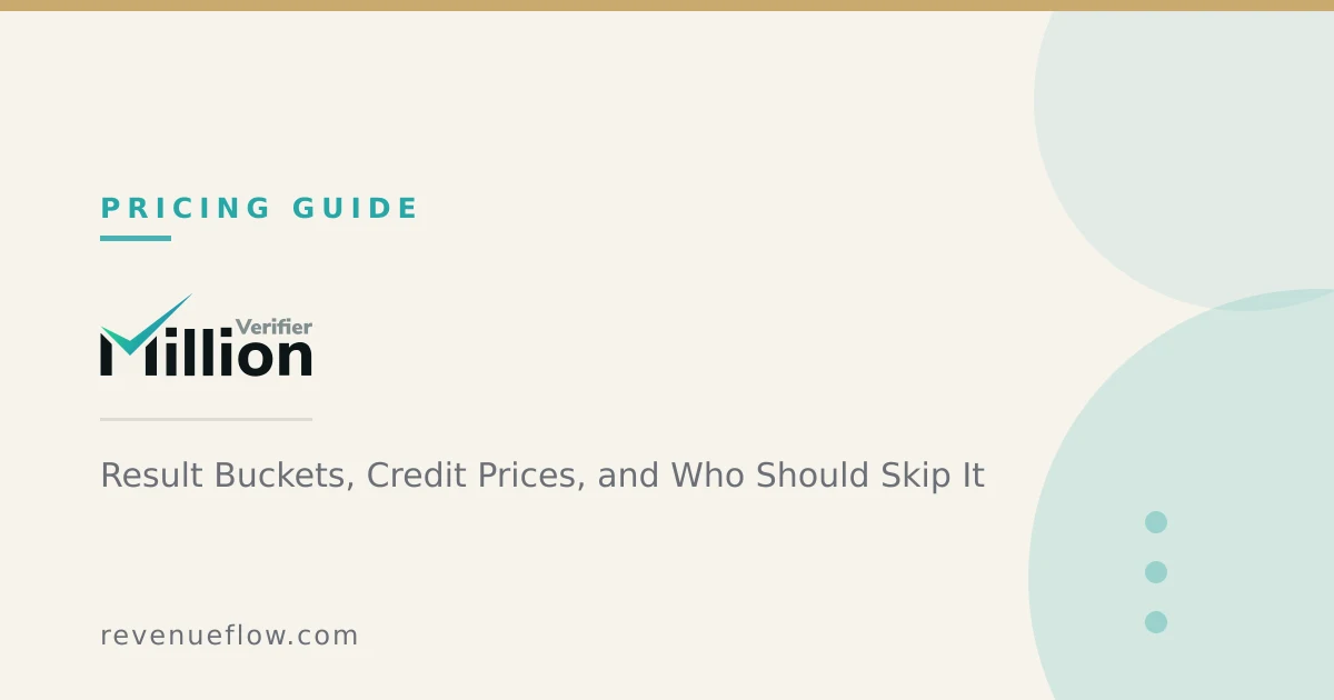 Branded cover: MillionVerifier for B2B Outbound: Result Buckets, Credit Prices, and Who Should Skip It