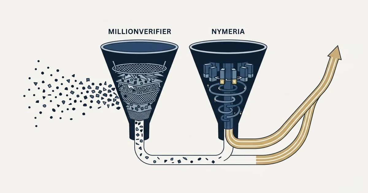 Editorial illustration for MillionVerifier vs Nymeria