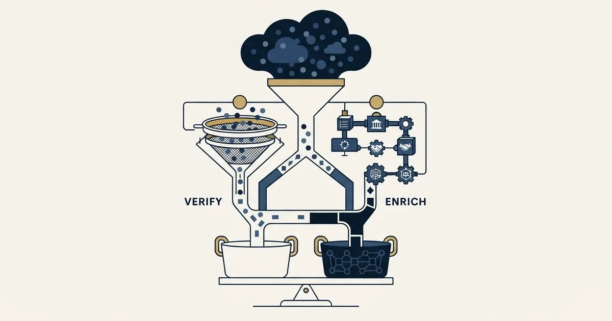 Editorial illustration for MillionVerifier vs TheirStack