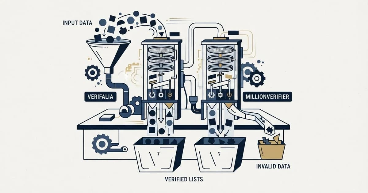 Editorial illustration for MillionVerifier vs Verifalia
